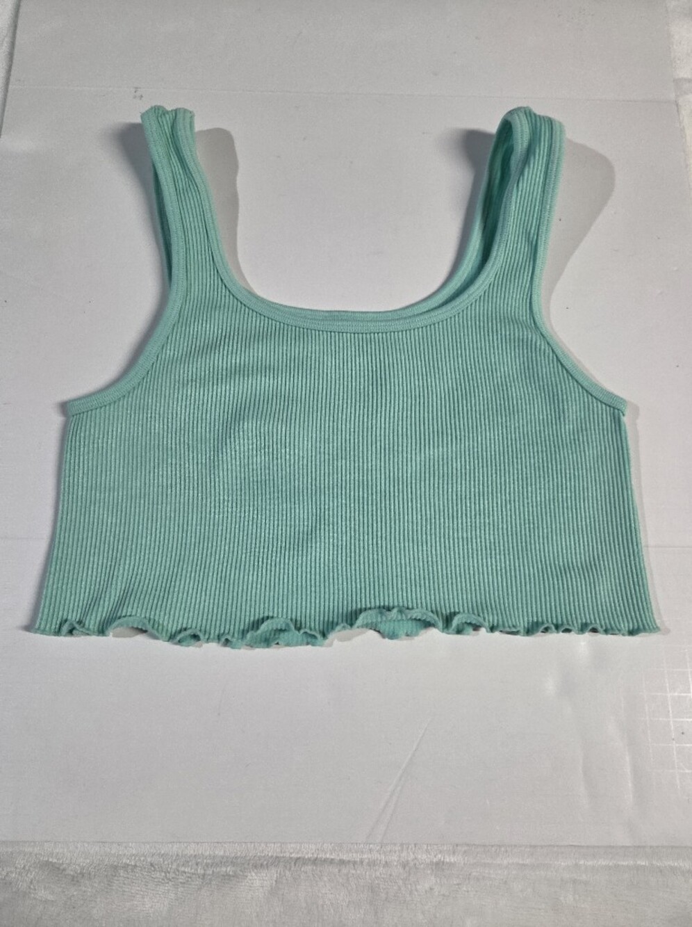Aeropostale Ribbed Crop Tank Top - Mint Green